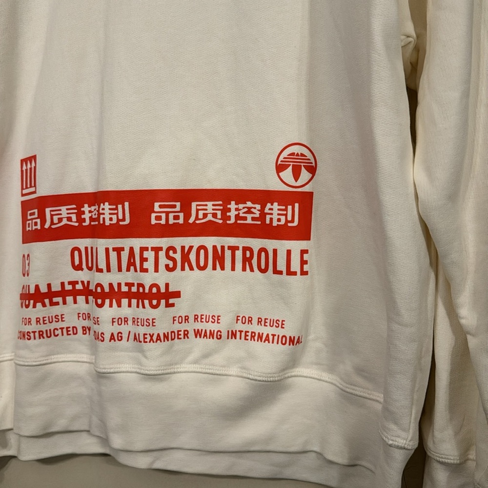 ALEXANDER WANG x ADIDAS crew neck sweatshirt with red print on front & back Sz.M - Picture 13 of 15